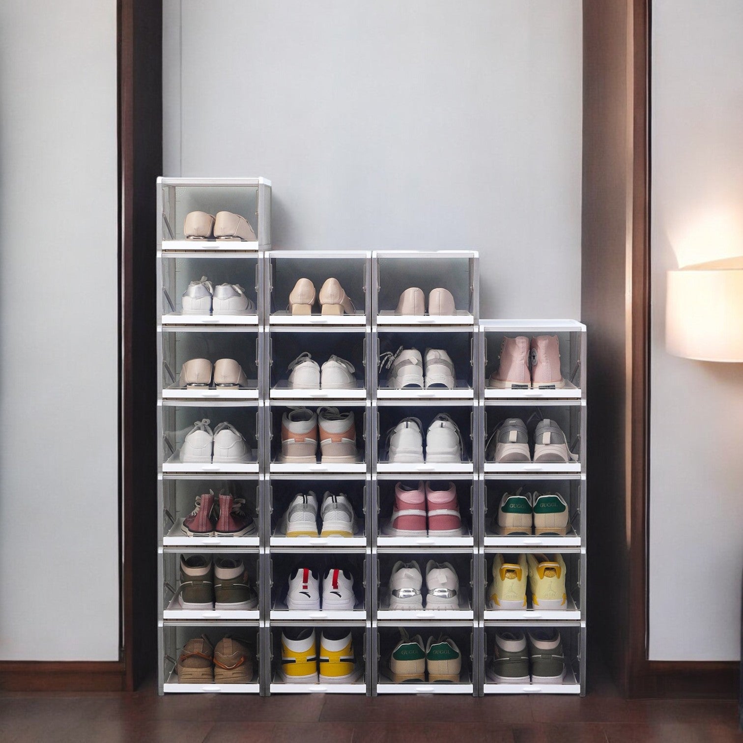 Stackable Pull-Out Shoe Boxes - 3pc - Truemartstore