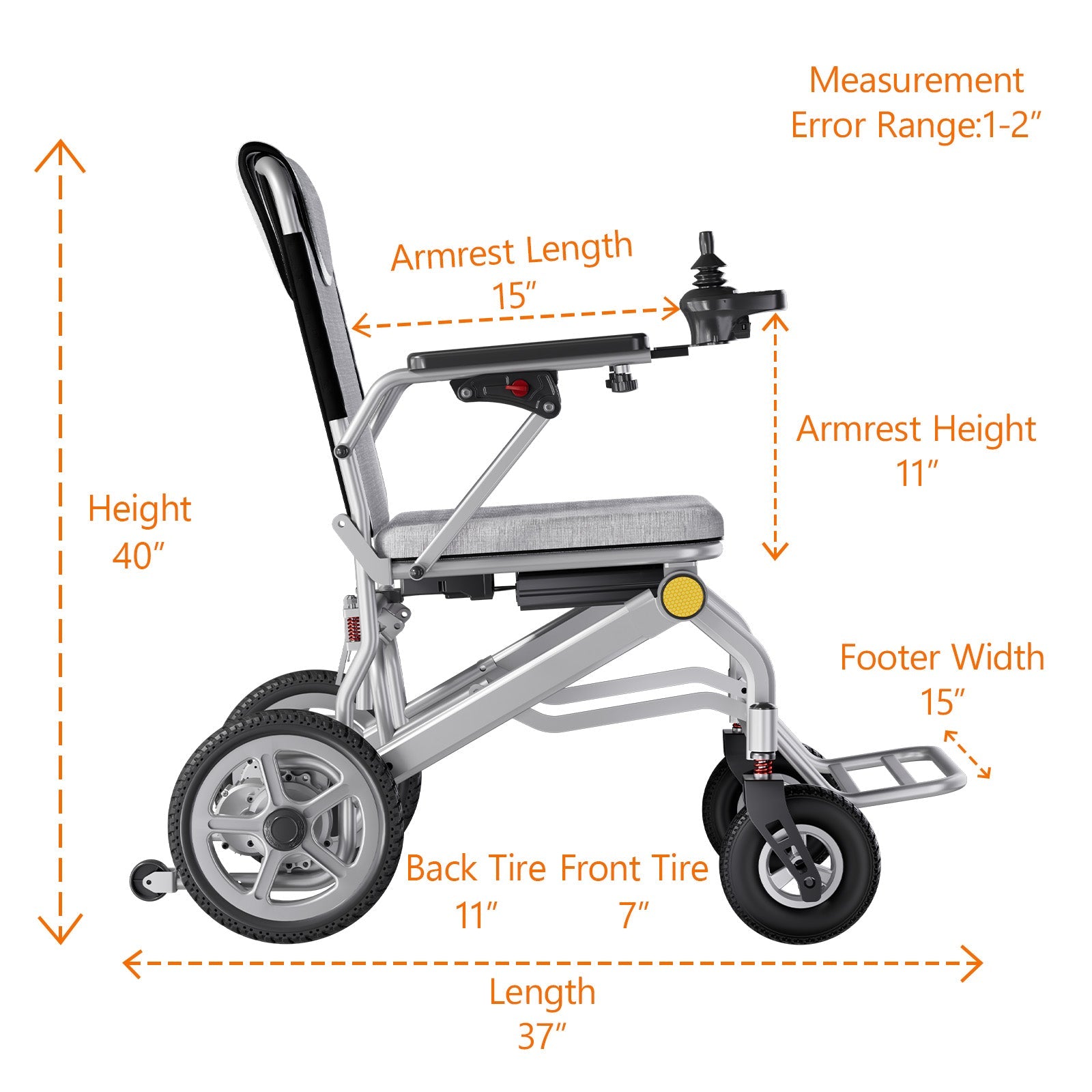 Lightweight Foldable Power Chair with 2 Batteries