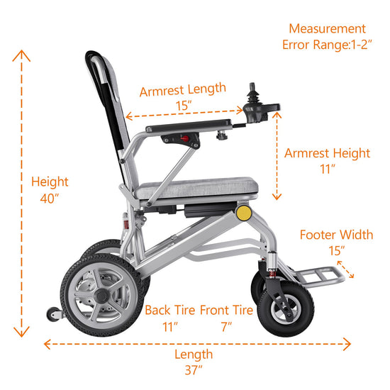 Lightweight Foldable Power Chair with 2 Batteries