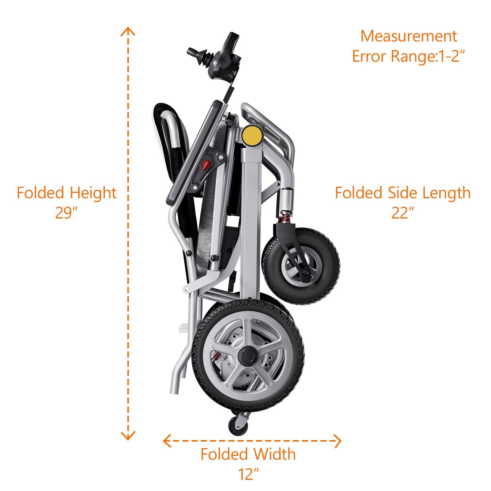 Lightweight Foldable Power Wheelchair with 2 Batteries