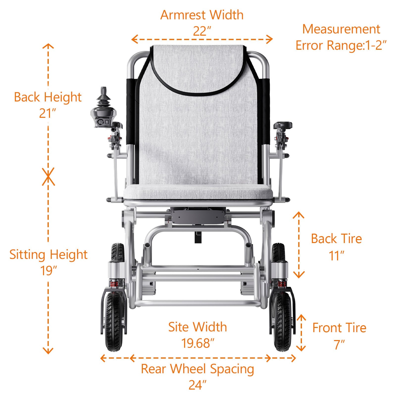Lightweight Foldable Power Chair with 2 Batteries