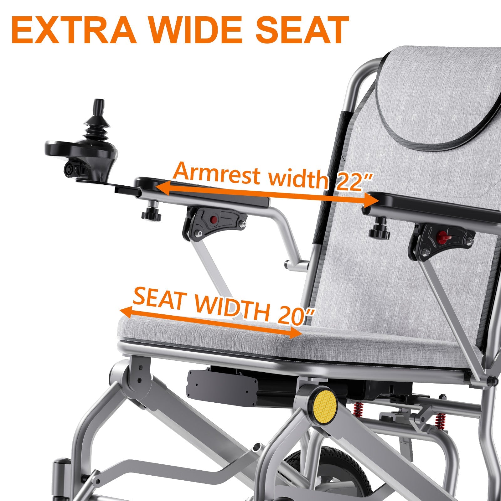 Lightweight Foldable Power Wheelchair with 2 Batteries