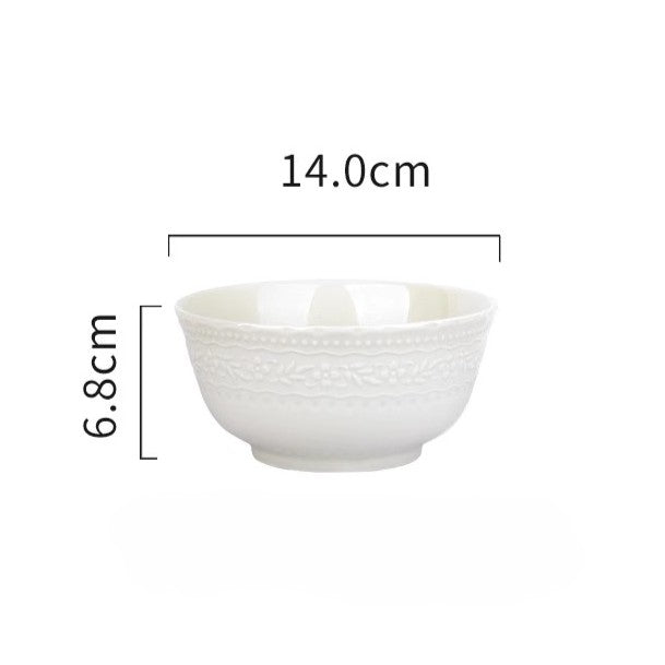 Embossed Cream Dinnerware
