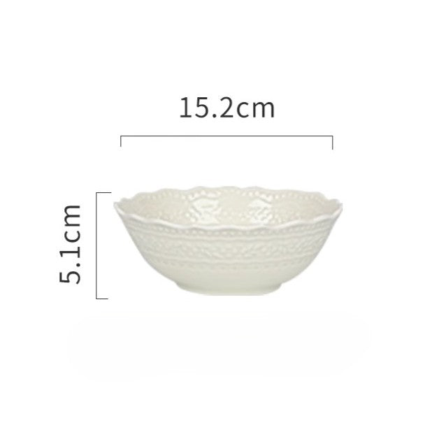 Embossed Cream Dinnerware