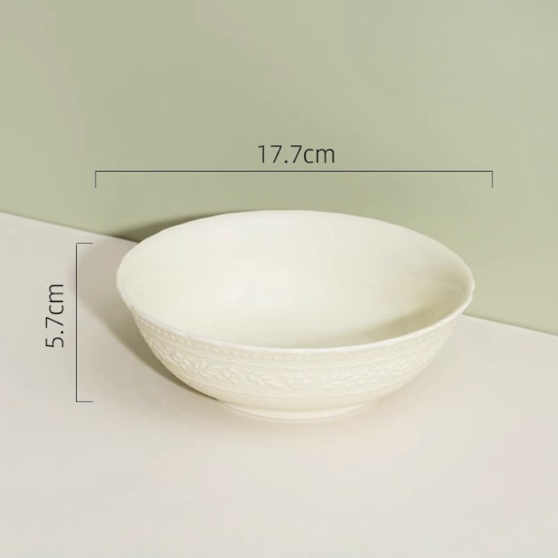Embossed Cream Dinnerware