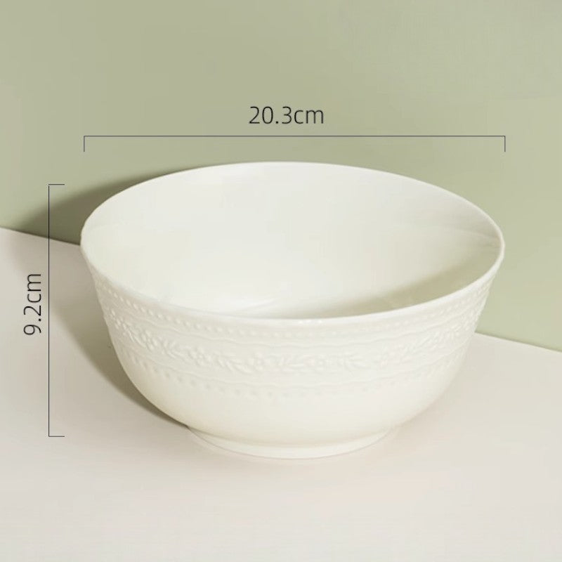 Embossed Cream Dinnerware