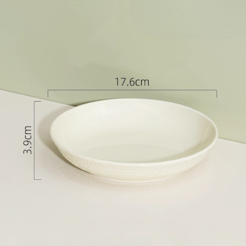 Embossed Cream Dinnerware