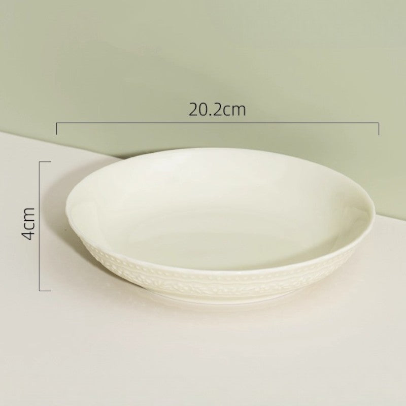 Embossed Cream Dinnerware