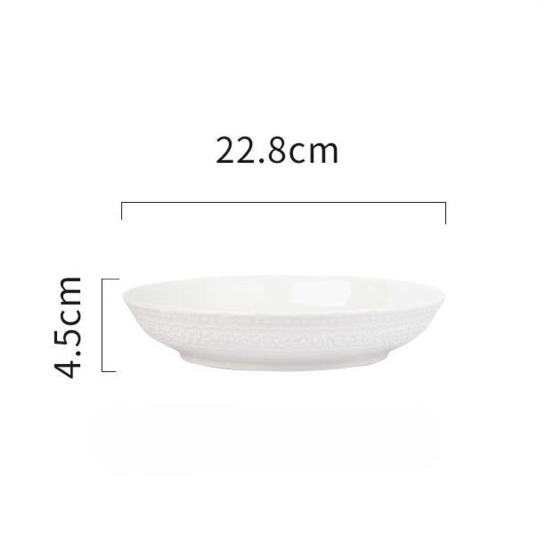 Embossed Cream Dinnerware