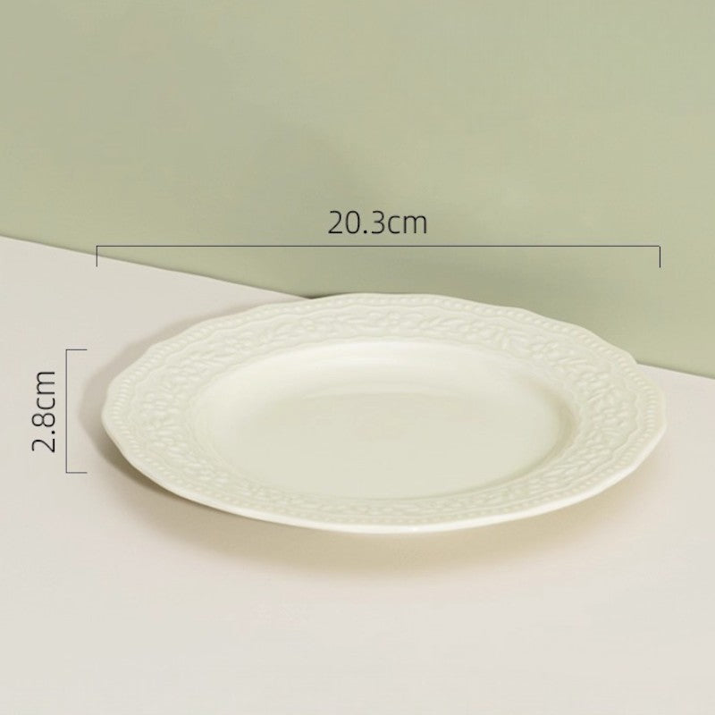 Embossed Cream Dinnerware