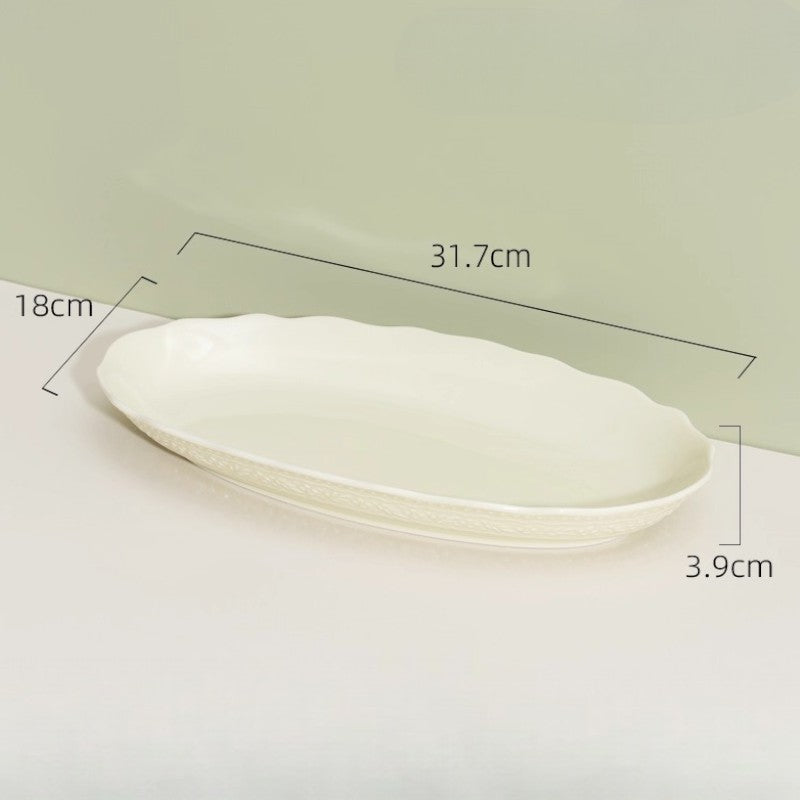 Embossed Cream Dinnerware