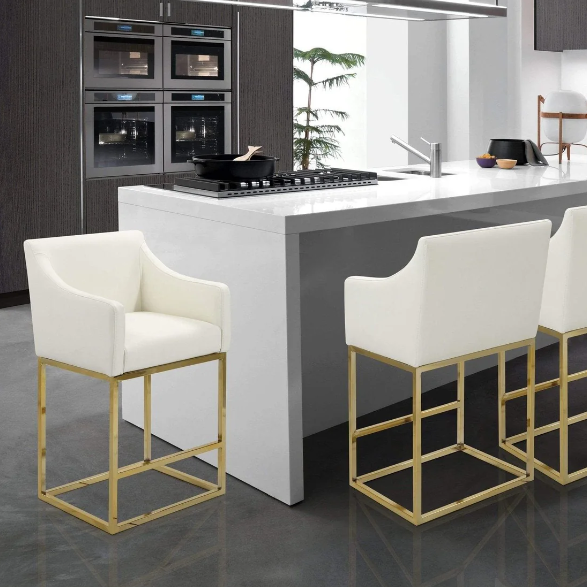 Cordele Faux Leather Counter Stool Chair - Truemartstore