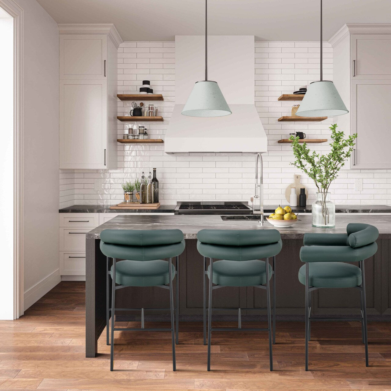 Ferro Faux Leather Counter Stool Chair - Truemartstore