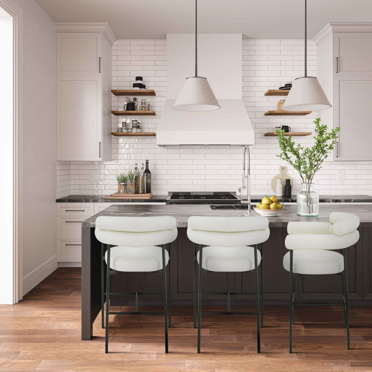 Ferro Faux Leather Counter Stool Chair - Truemartstore