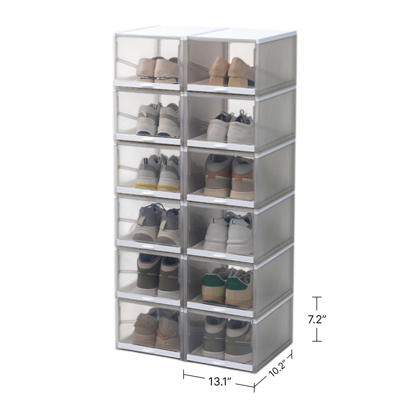 Stackable Pull-Out Shoe Boxes - 3pc - Truemartstore