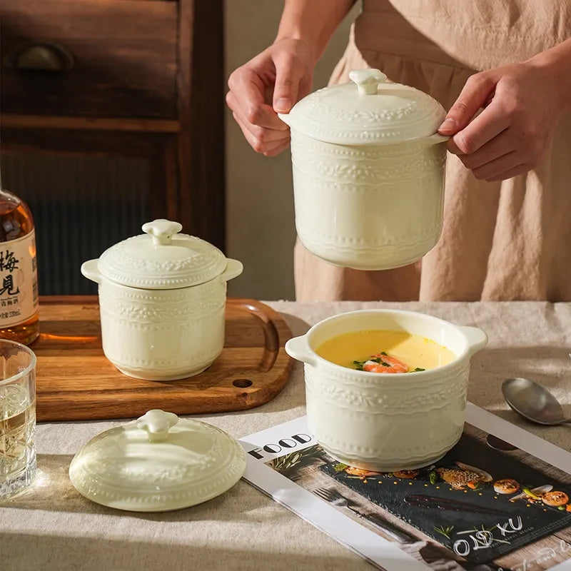 Embossed Cream Stew Cup