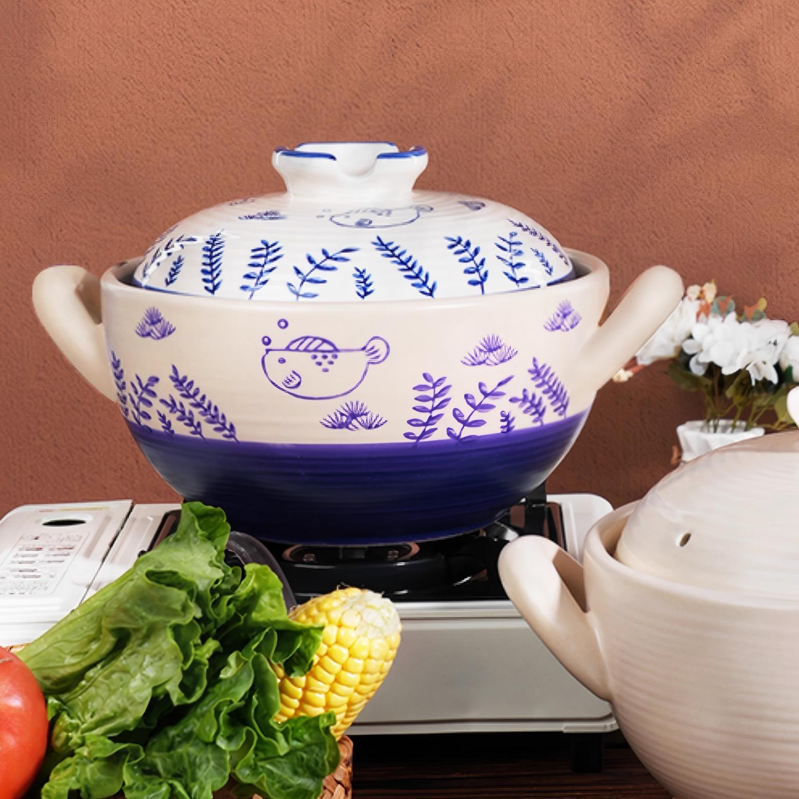 Marine Pattern Ceramic Pot