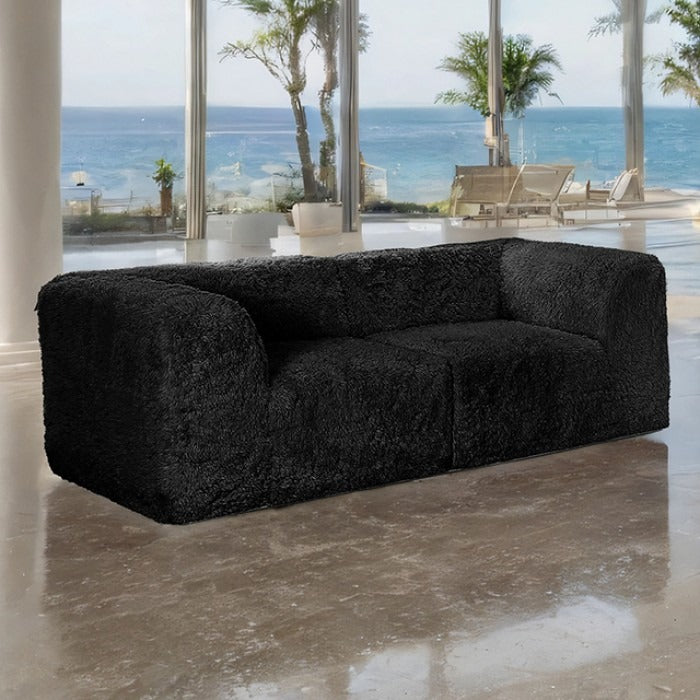Nappo Fluffy Loveseat - Black