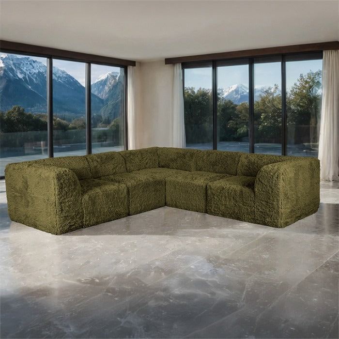 Nappo Fluffy Modular Sectional - Olive Green