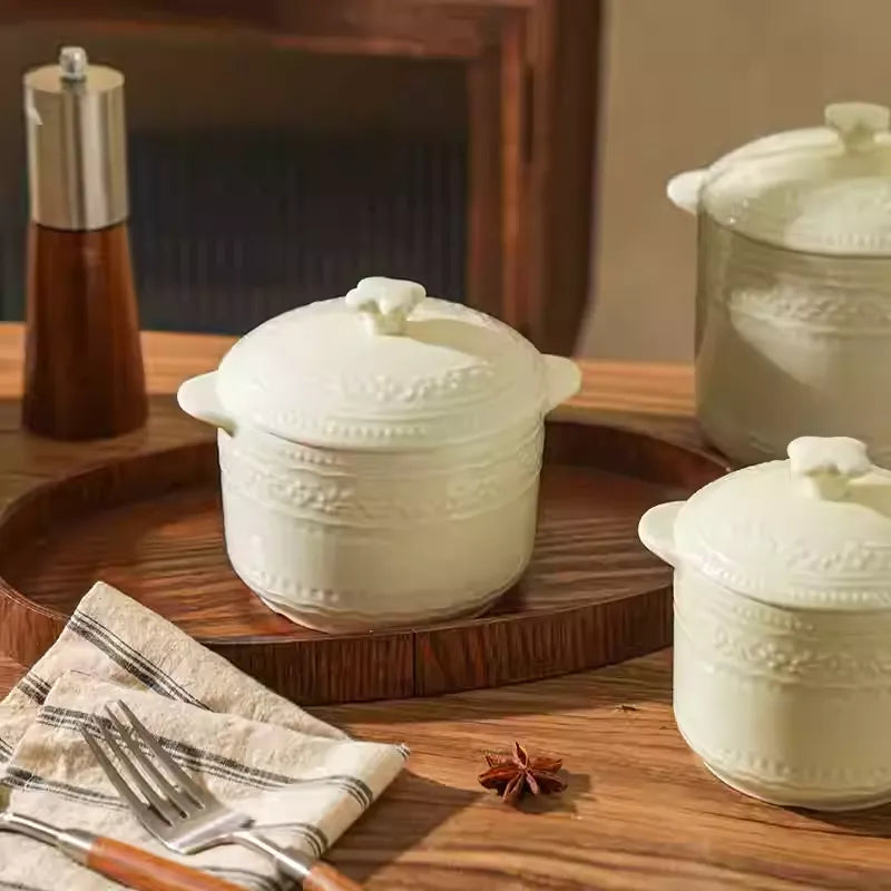 Embossed Cream Stew Cup